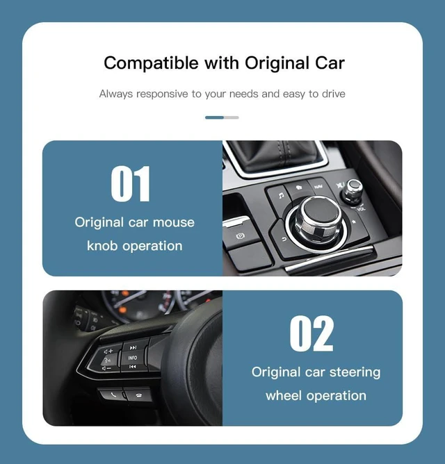 Alt view image 6 of 7 - CarPlay Adapter for Mazda 2/3/6/CX3/CX5/CX9/MX5 2014-2021 - TK78-66-9U0C OEM Hub Retrofit Kit for Mazda Connect System, CarPlay & Android Auto