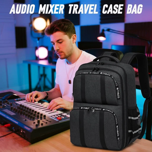 Alt view image 6 of 7 - DJ Mixer Storage Backpack Travel Case Audio Mixer Bag for RODECaster Pro, Pro II & RC Duo, Podcast Case for Microphones & More Equipment