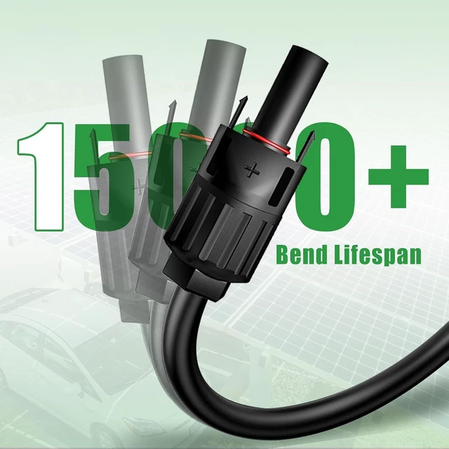 Alt view image 6 of 7 - 30FT Twin Wire 10AWG (6mm²) Solar Extension Cable IP67 Male/Female Connectors, Outdoor Automotive RV Boat Marine Solar Panel, Black & Red
