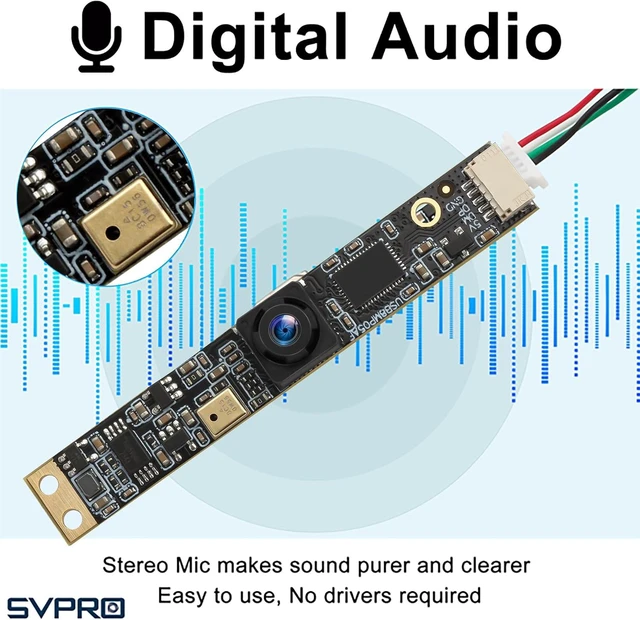 Alt view image 2 of 7 - 8MP USB Camera Module with Microphone, 102 Degree Wide-Angle Laser Engraver Camera for Lightburn, 4K UVC Webcam Board for Computer & Raspberry Pi