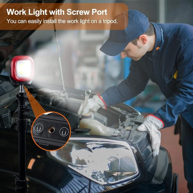 Alt view image 6 of 7 - 42-LED 1000 Lumen Rechargeable Magnetic Work Light Portable Inspection Flashlight for Car Repair, Camping, Emergency & Job Site (2 PCS)