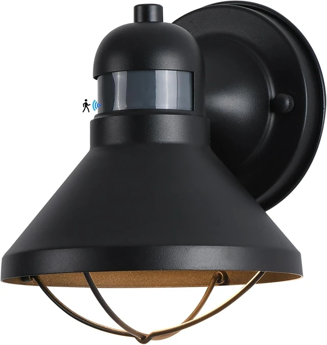 Main image of Outdoor LED Porch Wall Light Fixture with Dusk to Dawn Motion Sensor