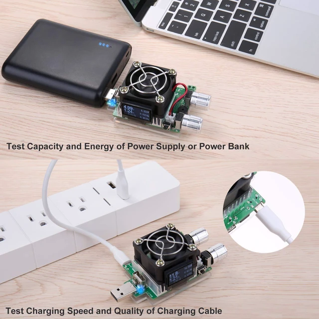 Alt view image 4 of 5 - USB Power Meter - 35W Adjustable Constant Current Electronic Load Tester with QC2.0/3.0 Trigger for Testing Chargers, Cables & Power Bank Capacity