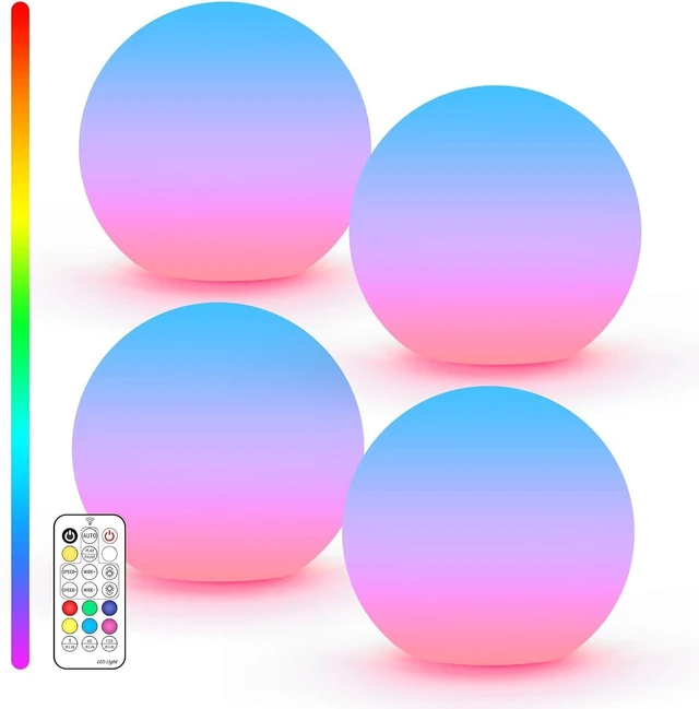 Main image of Rechargeable 3-Inch LED Ball Light with 16 Colors & 4 Modes Waterproof Floating Pool Light for Bathtub, Decorative Lighting & Gift, 4 Pack