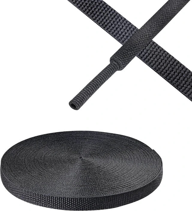Main image of Black 2:1 Automotive Heat Shrink Braided Sleeving, Wear-Resistant Flat Woven Shrinkable Sleeve for Car Cable, Wires & Hoses Protection (1/4"-26ft)