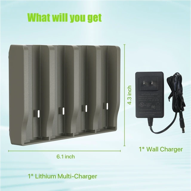 Alt view image 6 of 7 - 4-Port Reveal Lithium Battery Charger with LED Indicator Lights Compatible with Reveal Hunting Trail Camera