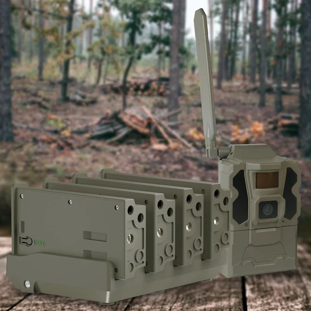 Alt view image 7 of 7 - 4-Port Reveal Lithium Battery Charger with LED Indicator Lights Compatible with Reveal Hunting Trail Camera