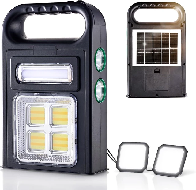 Main image of 6-Mode Solar LED Camping Flashlight, 8000LM Rechargeable Super Bright Emergency Light, IP67 Waterproof Handheld Spotlight & LED Searchlight
