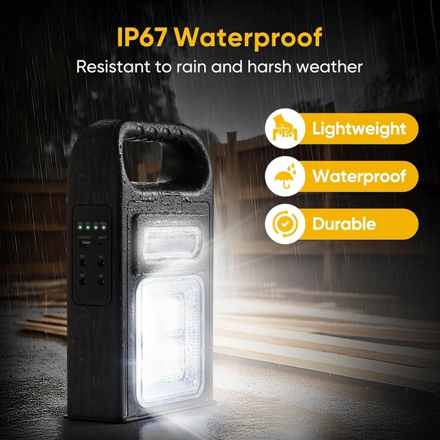 Alt view image 5 of 7 - 6-Mode Solar LED Camping Flashlight, 8000LM Rechargeable Super Bright Emergency Light, IP67 Waterproof Handheld Spotlight & LED Searchlight