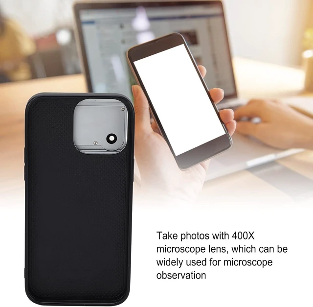 Alt view image 3 of 7 - 400X Phone Microscope with LED Light & Universal Phone Clip Quick Focus, Microworld for iOS 14 Pro, Kids & Adults