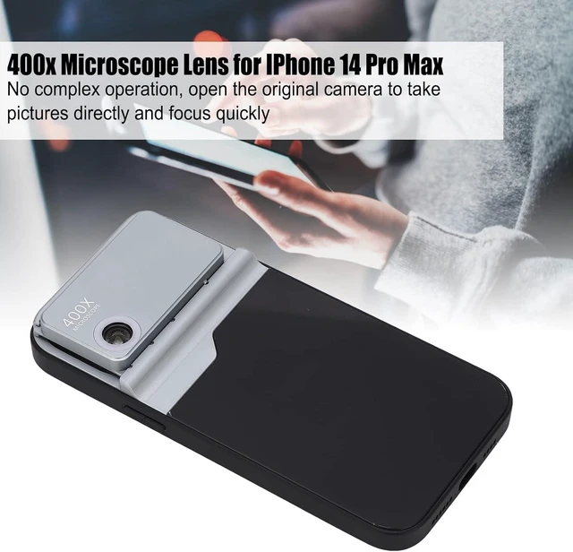 Alt view image 2 of 7 - 400X Phone Microscope with LED Light & Universal Phone Clip Quick Focus, Microworld for iOS 14 Pro, Kids & Adults
