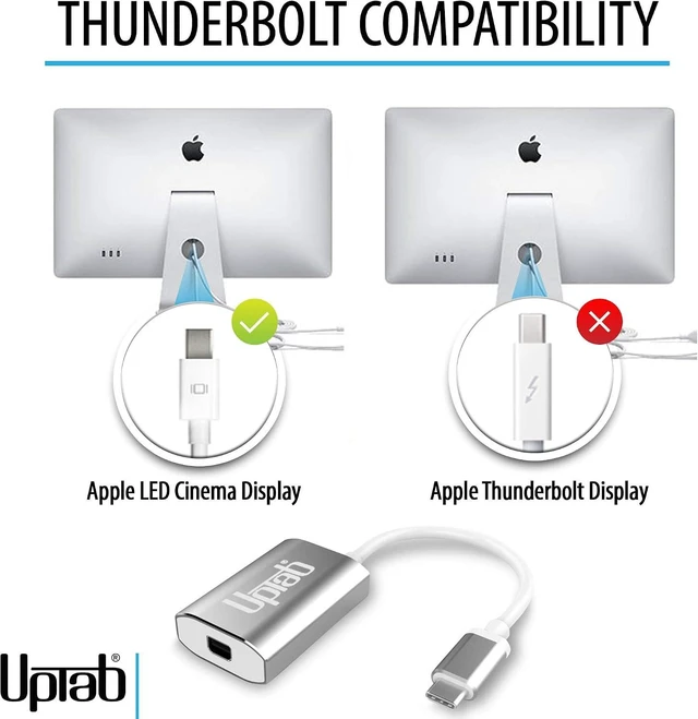 Alt view image 3 of 7 - USB-C to Mini DisplayPort Adapter 4K@60Hz Thunderbolt 3 to MDP with Power Port for M4 MacBook Pro/Air, iPad Pro, Mac mini M4, iMac and More (Silver)