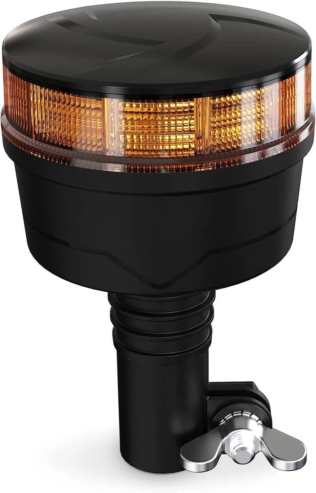 Main image of 3.6-Inch Amber LED Beacon Emergency Strobe Light Pole Mount Safety Warning Light for Vehicles, Construction, Snow Plow & More