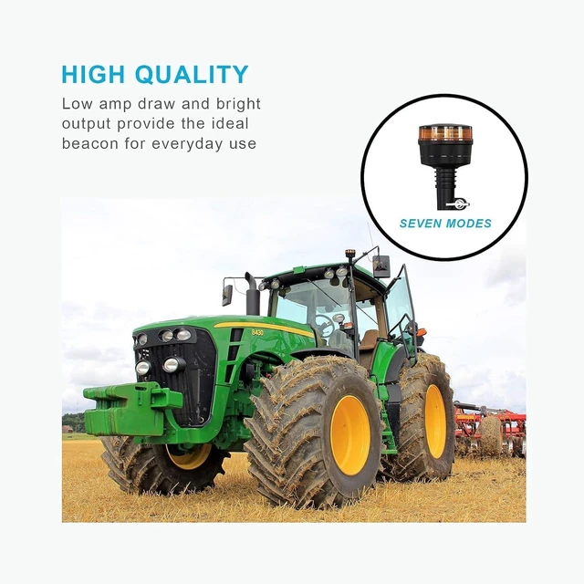 Alt view image 5 of 6 - 3.6-Inch Amber LED Beacon Emergency Strobe Light Pole Mount Safety Warning Light for Vehicles, Construction, Snow Plow & More