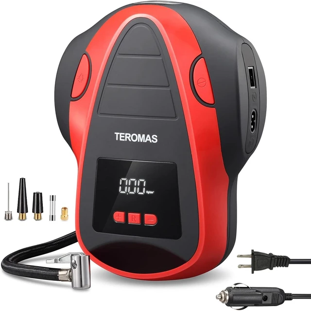 Alt view image 2 of 7 - Portable Tire Inflator Air Compressor DC/AC Air Pump with Screw-Type Tire Repair Plug Kit for Car Tires