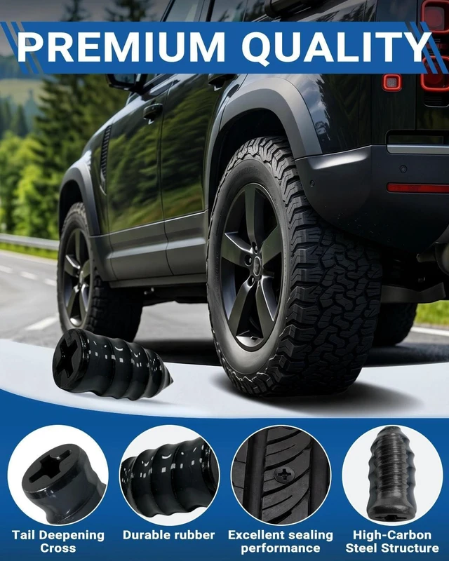 Alt view image 7 of 7 - Portable Tire Inflator Air Compressor DC/AC Air Pump with Screw-Type Tire Repair Plug Kit for Car Tires