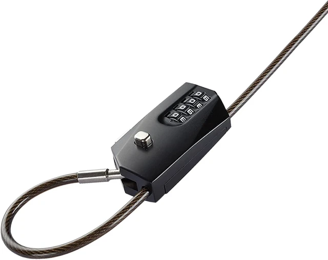 Alt view image 3 of 6 - 2-Pack Adjustable Combination Lock Flexible Retractable Steel Cable for Trail Cameras, 6.6ft Long Cable Lock for Luggage, Suitcase & Helmet, Black