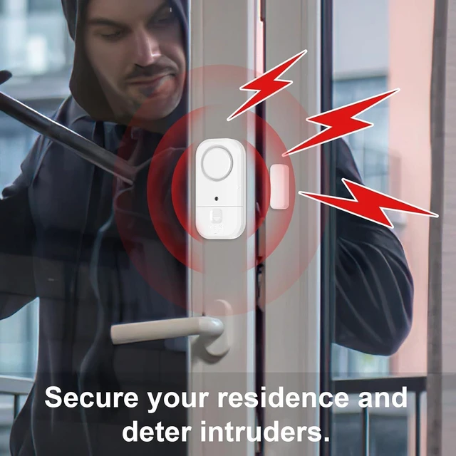 Alt view image 4 of 7 - Door & Window Alarm Sensors for Kids Safety & Home Security, for Home, Office, Store, Garage, Dorm Room, Apartment, RV, White, 6 Pack