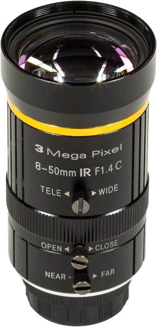 Main image of 8-50mm C-Mount Zoom Lens for Raspberry Pi HQ Camera with C-CS Adapter