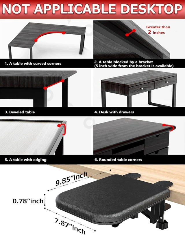 Alt view image 5 of 7 - Ergonomic Arm Rest & Desk Extender Soft Sponge Built-in, Comfortable Foldable Elbow Rest for Desk, Home & Office (1pcs)