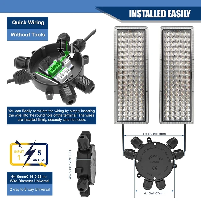 Alt view image 2 of 6 - Waterproof Junction Box Cable Connector, 2-6 Way Electrical Connector Box 22-10 AWG 32A for Ø4-9mm Cable (Easy to Install)