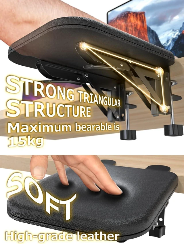 Alt view image 6 of 7 - Ergonomic Arm Rest & Desk Extender Soft Sponge Built-in, Comfortable Foldable Elbow Rest for Desk, Home & Office (1pcs)