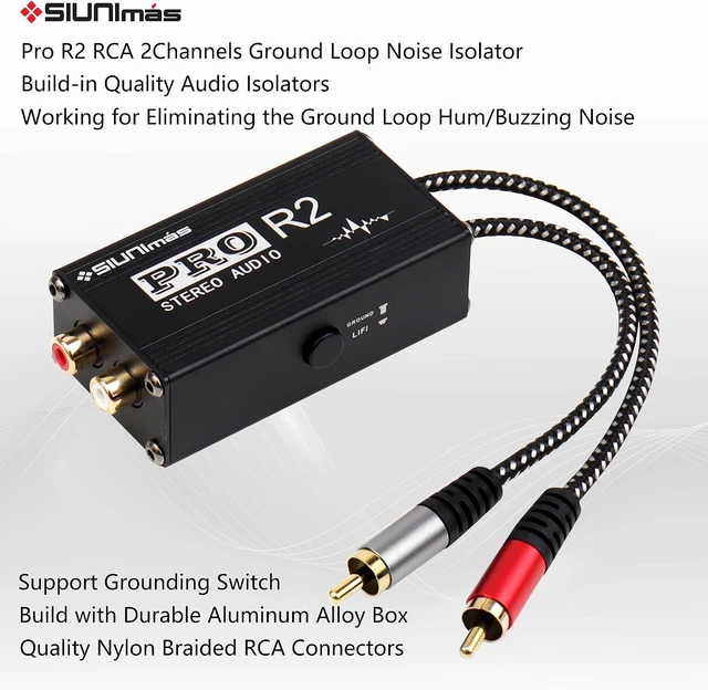 Alt view image 2 of 7 - Pro R2 Portable RCA Passive Ground Loop Noise Isolation Box Audio Noise Filter for Home/Car/Official Audio Systems (SIM-RCA-Pro R2)