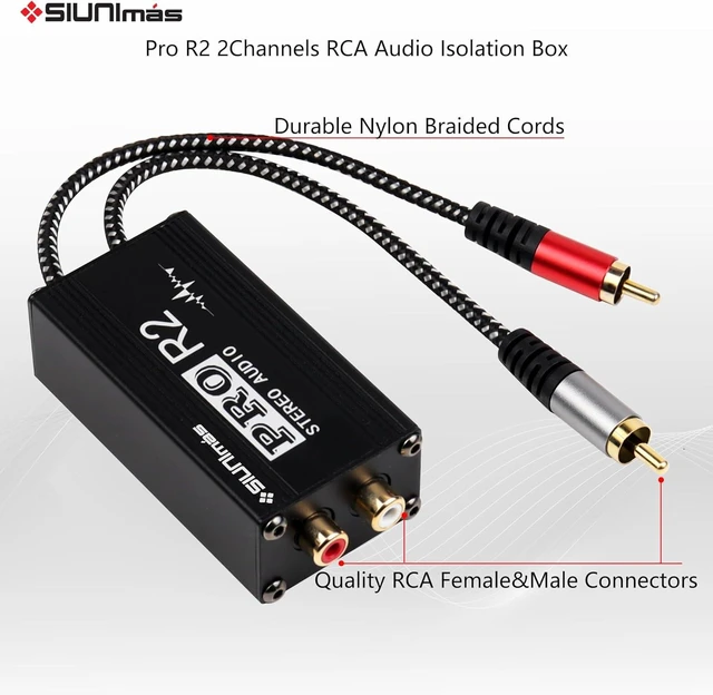 Alt view image 3 of 7 - Pro R2 Portable RCA Passive Ground Loop Noise Isolation Box Audio Noise Filter for Home/Car/Official Audio Systems (SIM-RCA-Pro R2)