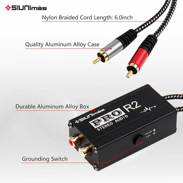 Alt view image 4 of 7 - Pro R2 Portable RCA Passive Ground Loop Noise Isolation Box Audio Noise Filter for Home/Car/Official Audio Systems (SIM-RCA-Pro R2)