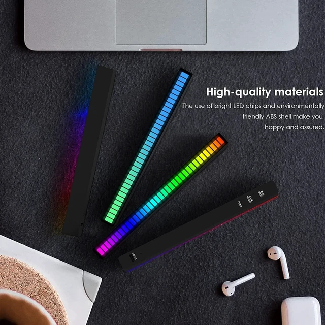 Alt view image 2 of 6 - RGB Rechargeable Sound Control Light, Voice-Activated Music Rhythm Lights, Ambient Light for Car & Gaming Room Decorations, 4-Pack
