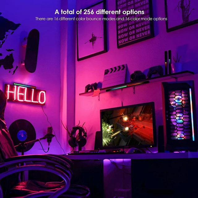 Alt view image 3 of 6 - RGB Rechargeable Sound Control Light, Voice-Activated Music Rhythm Lights, Ambient Light for Car & Gaming Room Decorations, 4-Pack