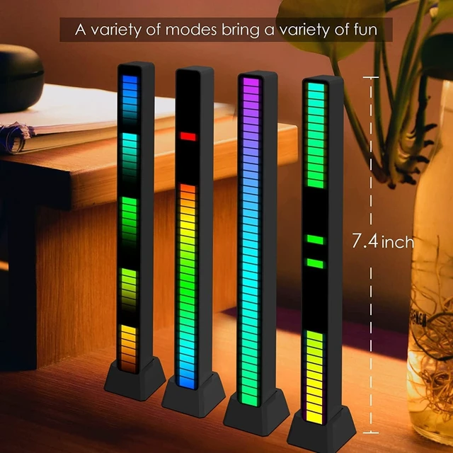Alt view image 5 of 6 - RGB Rechargeable Sound Control Light, Voice-Activated Music Rhythm Lights, Ambient Light for Car & Gaming Room Decorations, 4-Pack