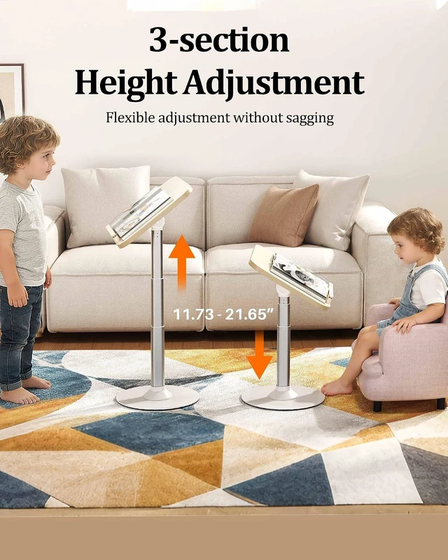 Alt view image 4 of 7 - 2-in-1 Kids Reading Stand for Books & Tablets Adjustable Ergonomic Book Holder for Toddlers, Laptop Riser for Homeschool, Floor, Couch & Bed