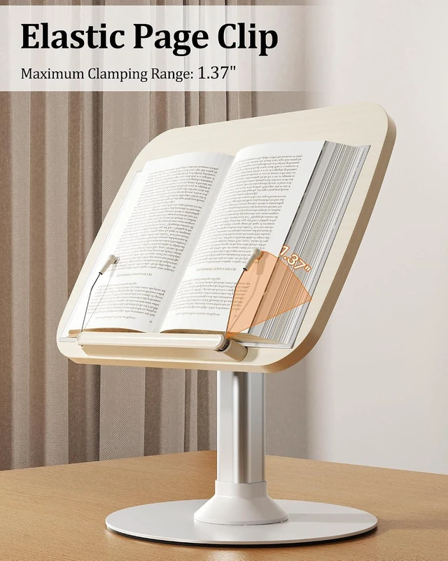 Alt view image 7 of 7 - 2-in-1 Kids Reading Stand for Books & Tablets Adjustable Ergonomic Book Holder for Toddlers, Laptop Riser for Homeschool, Floor, Couch & Bed