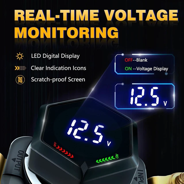 Alt view image 2 of 7 - 12V 250A Battery Disconnect Kill Switch for Car with Voltage Display DC 5-60V On/Off Power Isolator for RV, Marine, Boat, Truck, Camper & Trailer