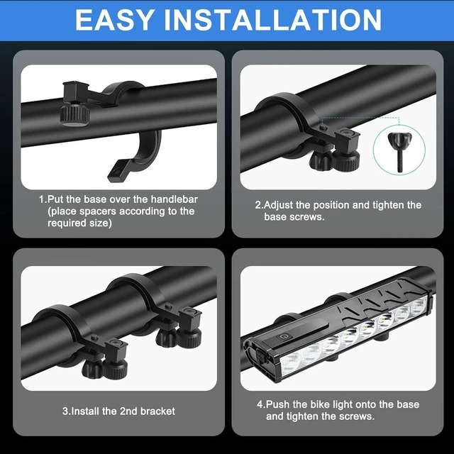 Alt view image 6 of 7 - 4800 Lumen Bike Light 17-LED Headlight with Digital Power Display, 4 Modes, 10000mAh USB Rechargeable, Wide Beam for Night Riding