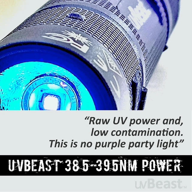 Alt view image 2 of 7 - New V3 Mini 385-395nm Black Light UV Flashlight, Low Contamination Ultraviolet, Professional-Grade High-Power 5-Core UV LED, USA Stock