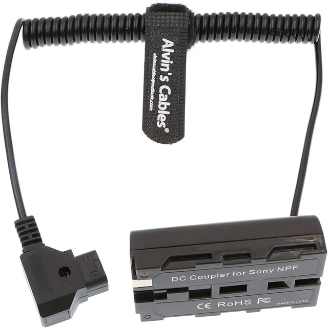 Main image of D-Tap to NP-F Dummy Battery Coiled Power Cable Replacement for Sony NP-F550 F570 F770 F970, for Atomos Ninja V/Shinobi, SmallHD & Feelworld Monitors