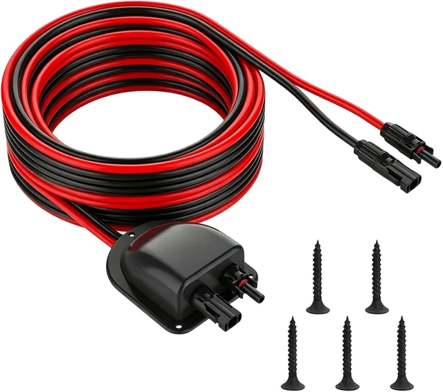 Main image of 10Ft Solar Cable Entry Gland with 10AWG Extension Cable & MC4 Connectors for Solar Junction Box, Fits RV, Boat, Camper & Van, Tinned Copper Wire