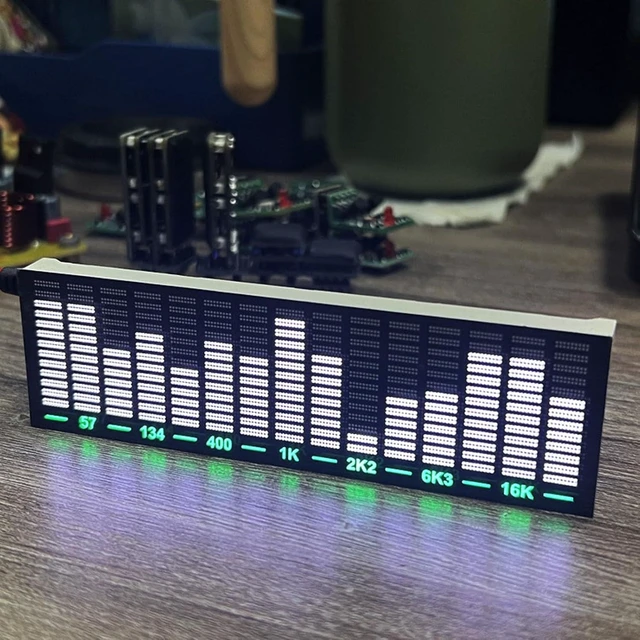 Alt view image 2 of 7 - LED Music Spectrum Display Spectrum Analyzer Audio Visualizer & Sound Control Light for Gaming Room, Car Decoration, Ambient Lighting, etc.
