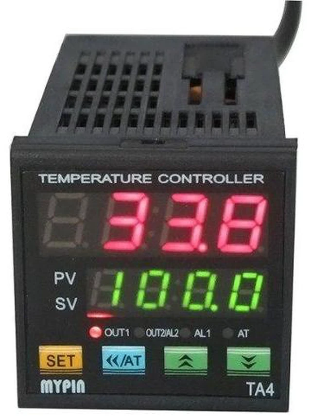 Main image of F/C PID Temperature Controller with Dual Display, Digital Programmable Control, TA4-SSR Solid State Relay & 2 Alarms
