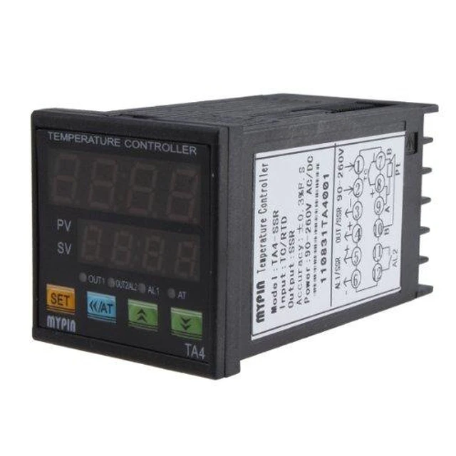 Alt view image 6 of 7 - F/C PID Temperature Controller with Dual Display, Digital Programmable Control, TA4-SSR Solid State Relay & 2 Alarms