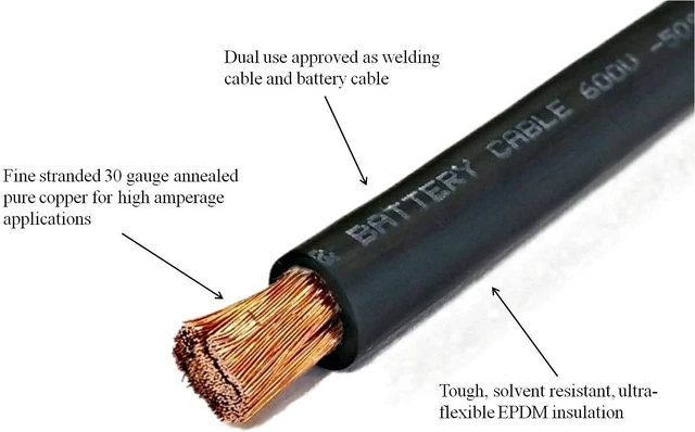 Alt view image 3 of 7 - 2 AWG Battery Welding Cable, 5 Feet Black + 5 Feet Red Pure Copper Ultra Flexible + 5 Pcs 5/16" & 5 Pcs 3/8" Copper Lugs + 3 Feet Heat Shrink