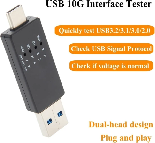 Main image of USB 10G Tester - USB Type-C 3.1/3.0/2.0 Hub Speed & Voltage Test Tool with Detection Trigger, LED USB Port Analyzer for QC Inspection (1PCS)