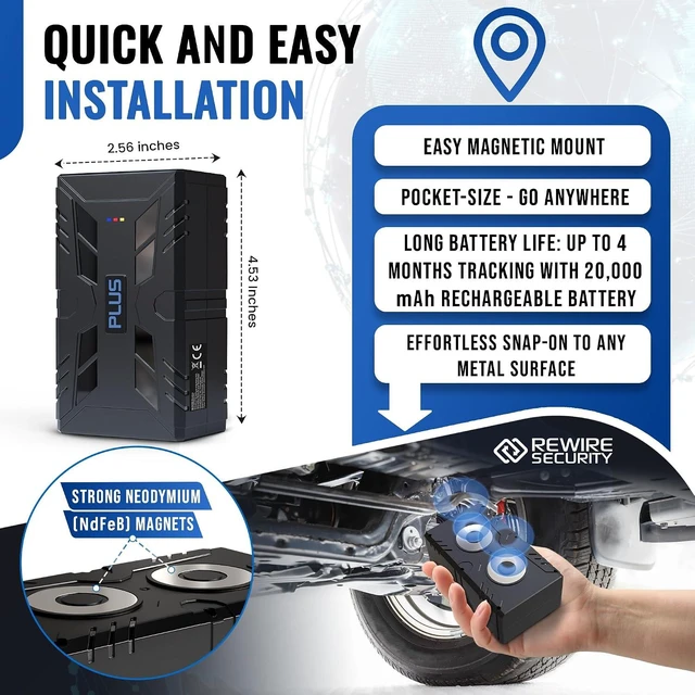 Alt view image 2 of 7 - 104-Plus 4G Magnetic GPS Tracker for Vehicle Easy Mount, Car, Van & Motorbike, Live Tracking, Up to 4 Month Battery, Low Cost Plans, Free Trial