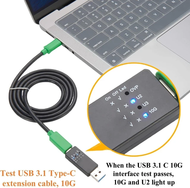 Alt view image 4 of 6 - USB 10G Tester - USB Type-C 3.1/3.0/2.0 Hub Speed & Voltage Test Tool with Detection Trigger, LED USB Port Analyzer for QC Inspection (1PCS)