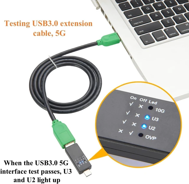 Alt view image 3 of 6 - USB 10G Tester - USB Type-C 3.1/3.0/2.0 Hub Speed & Voltage Test Tool with Detection Trigger, LED USB Port Analyzer for QC Inspection (1PCS)