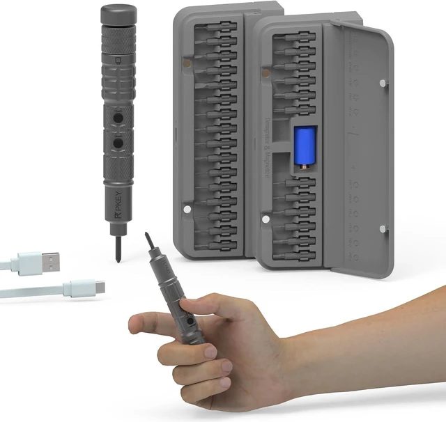 Main image of Mini Precision Electric Screwdriver Set with Automatic Power Screwdriver & Bits, Repair Tool for Phone, Camera, Laptop & Watch