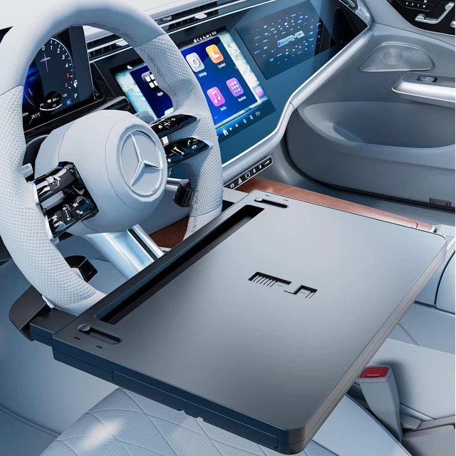 Alt view image 3 of 7 - 2-in-1 Extendable Steering Wheel Tray Adjustable Car Desk for Laptop & Food, Fits Most Large SUVs, Trucks & Vans, Portable for Travel, Work & Dining