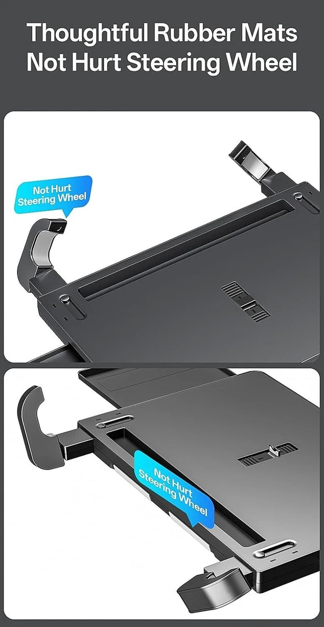 Alt view image 6 of 7 - 2-in-1 Extendable Steering Wheel Tray Adjustable Car Desk for Laptop & Food, Fits Most Large SUVs, Trucks & Vans, Portable for Travel, Work & Dining